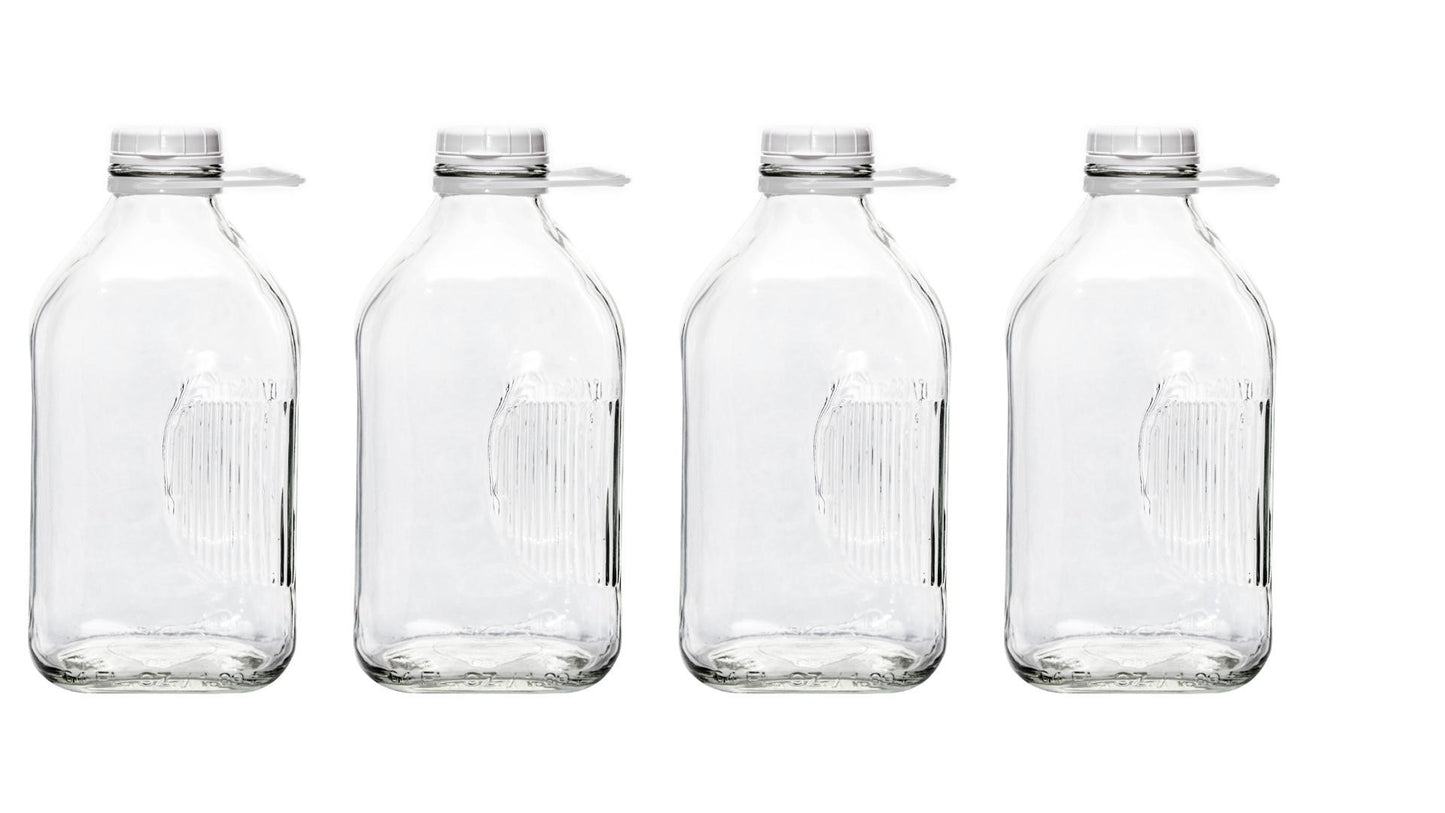 The Dairy Shoppe Heavy Glass Milk Bottle 64 Oz Jug (2 Quart)