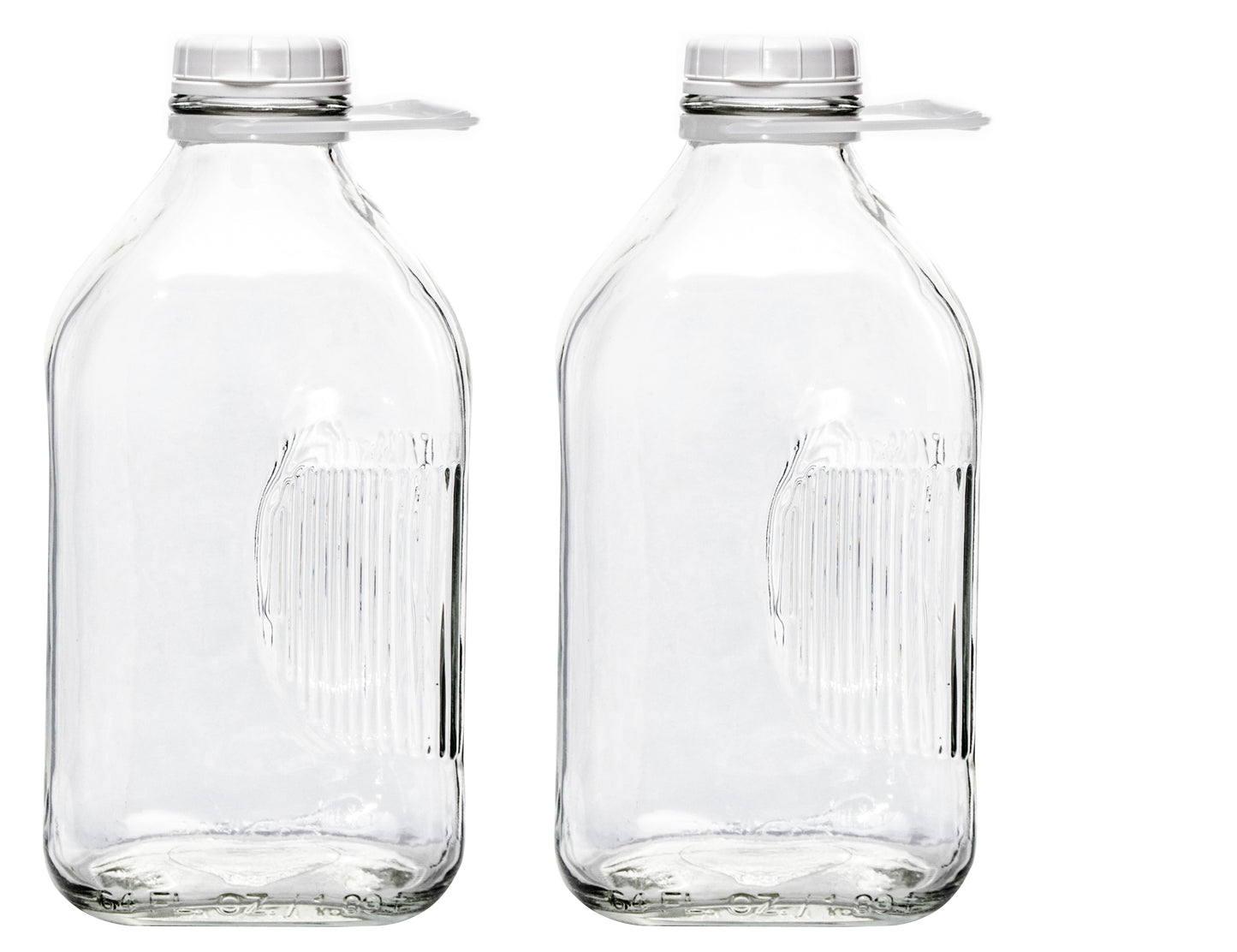 The Dairy Shoppe Heavy Glass Milk Bottle 64 Oz Jug (2 Quart)