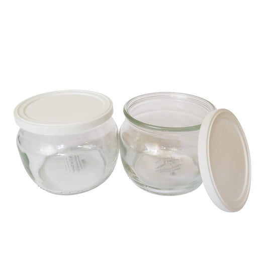 Glass Yogurt Jars with Lid (Half Pint, 8 oz) - Better Beverage Bottles