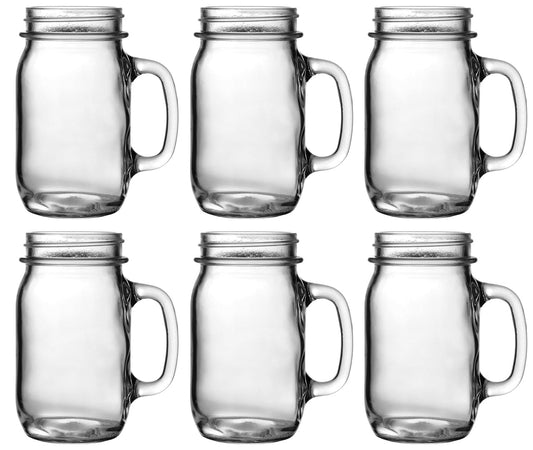 Heavy Glass Jar Drinking Mug -- Case of 6 - Better Beverage Bottles